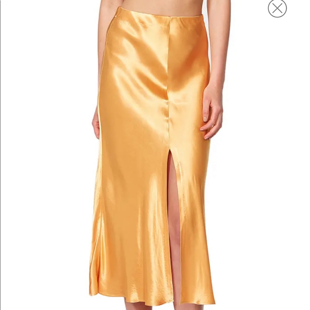 Bardot yellow midi skirt